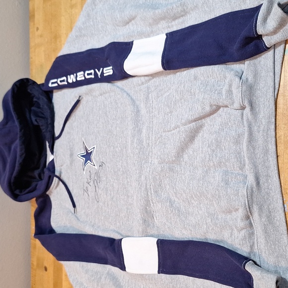 Cowboys Other - Vintage‎ Dallas Cowboys Hoodie Sweatshirt Signed Y2k Think Lousaka Polite ?? Lg